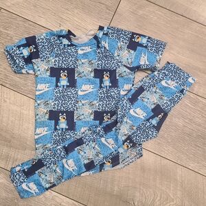 Nike Kids Blue Animal Print Pajama Set